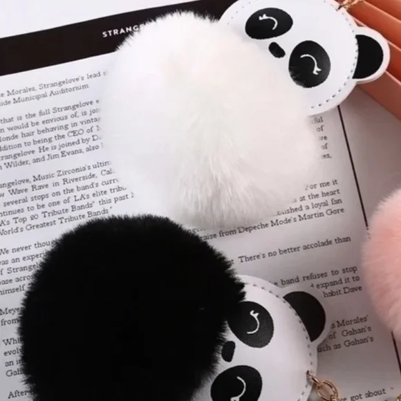 Panda Pom Pom Charms/Keychains - Picture 3 of 5